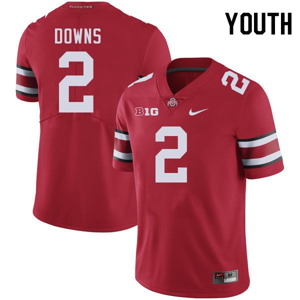 Youth Ohio State Buckeyes #2 Caleb Downs Red Nike Stitch Jersey