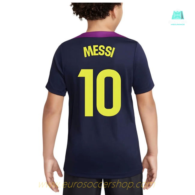 2025-2026 Barcelona Strike Training Shirt (Purple) - Kids (Messi 10)