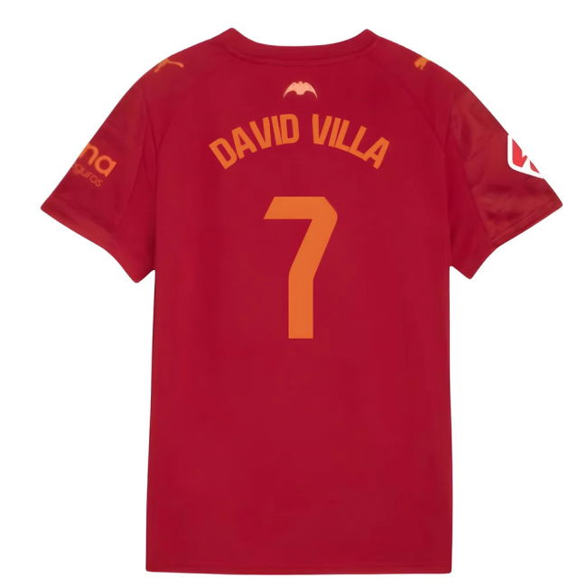 2025-2026 Valencia Away Shirt (David Villa 7) - Match Day Ready - Y...