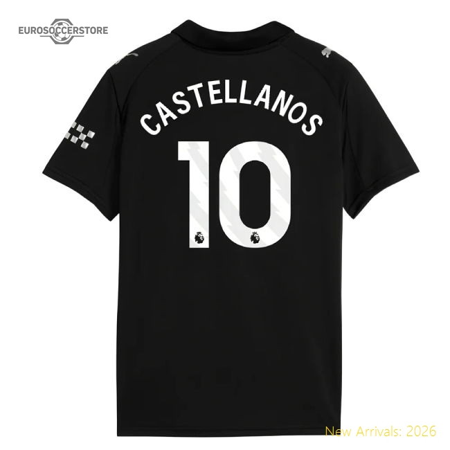 Authentic 2025-2026 Man City Away Shirt (kids) (castellanos 10)