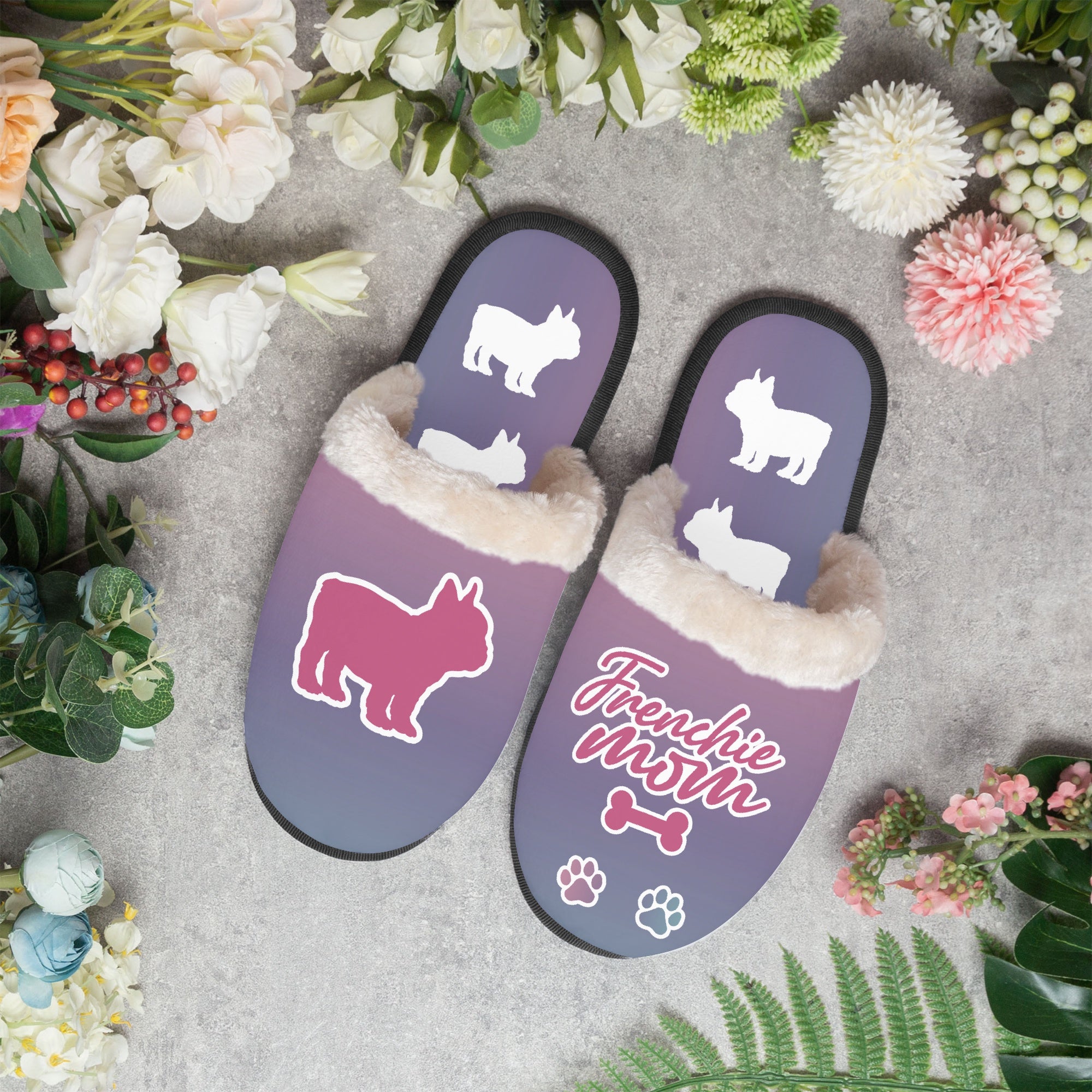 French Bulldog Frenchie Mom Cozy Winter Slippers Cozy Paw Wear
