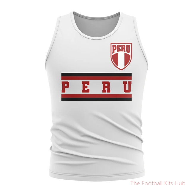 Peru Core Football Country Sleeveless Tee (White)