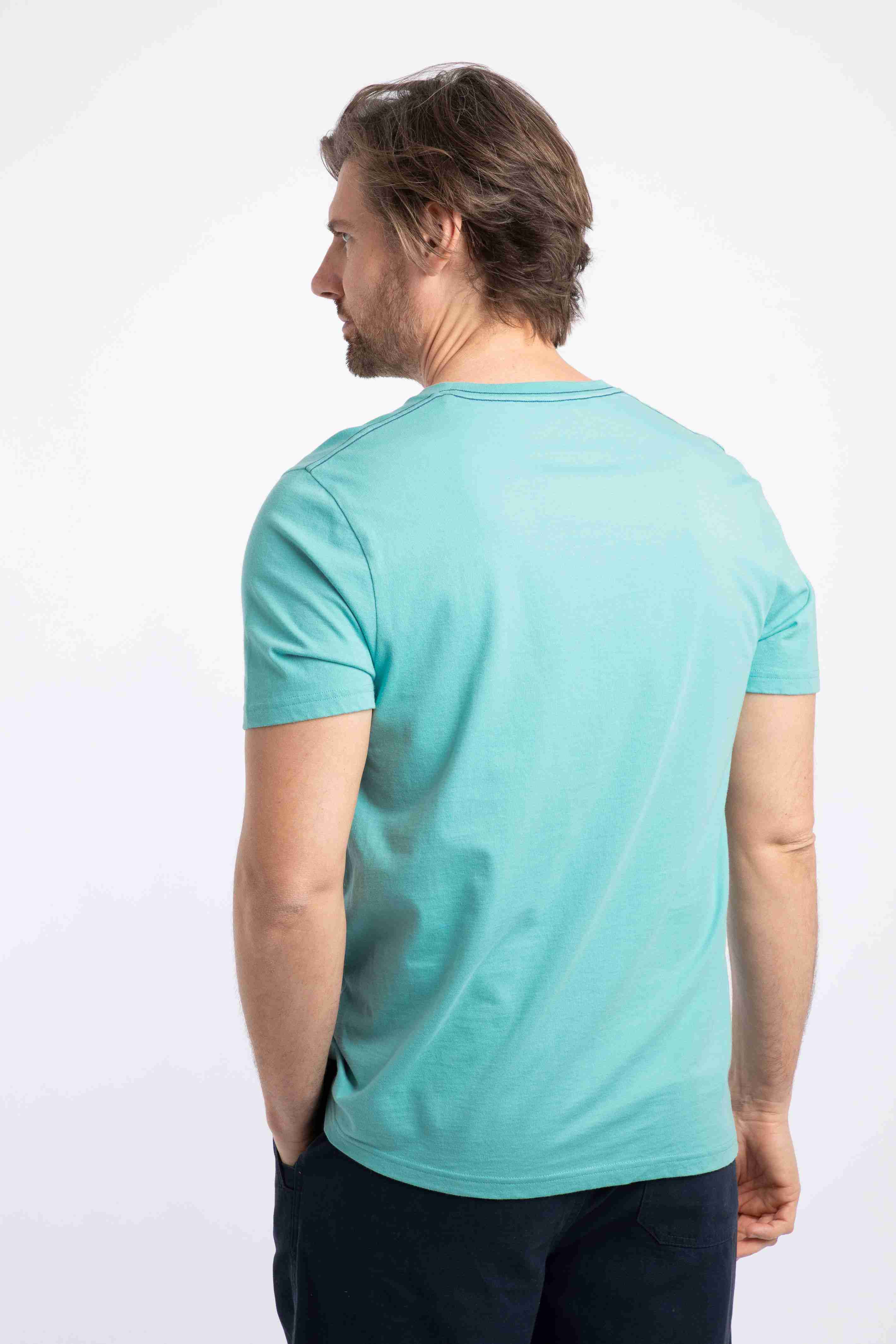 Cross Shore Front Print Graphic T-Shirt Aqua blue