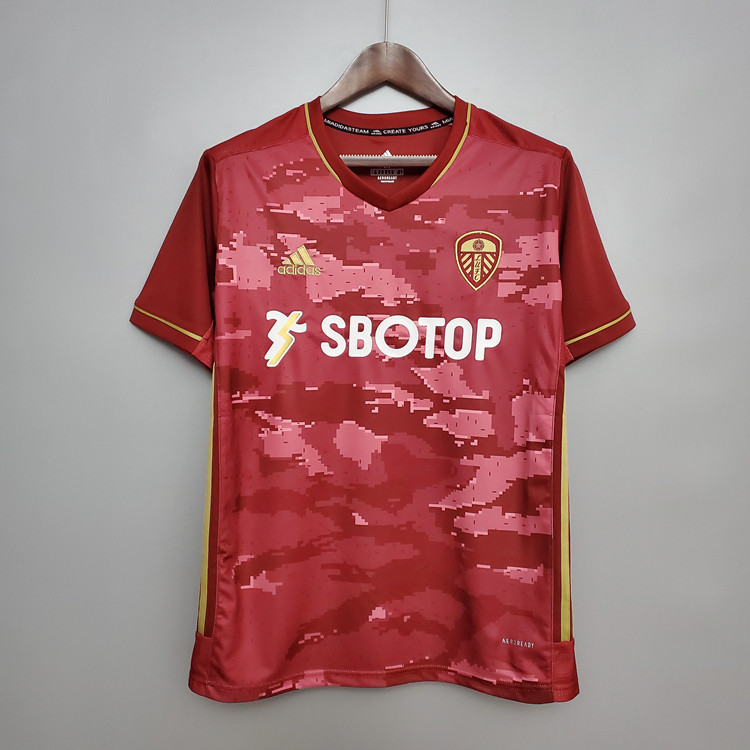 Match Quality LEEDS UNITED FC 20-21 THIRD DARK RED SOCCER JERSEY
