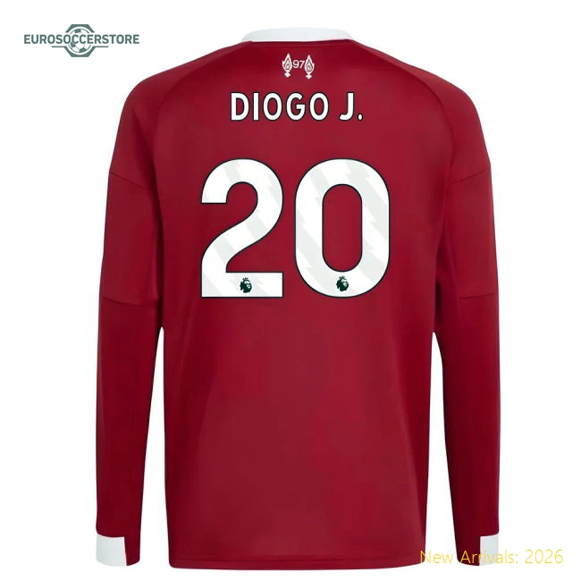 2025-2026 Liverpool Long Sleeve Home Shirt (Kids) (Diogo J. 20)