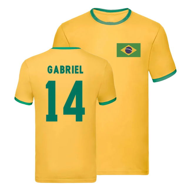 National Brazil Ringer T-Shirt (Gabriel 14) Authentic Athletic