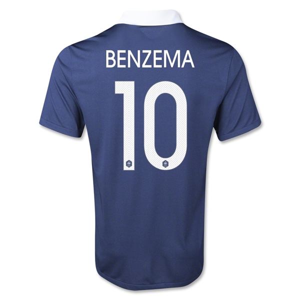 2014 France BENZEMA10 Home Navy soccer Jersey Shirt - Official