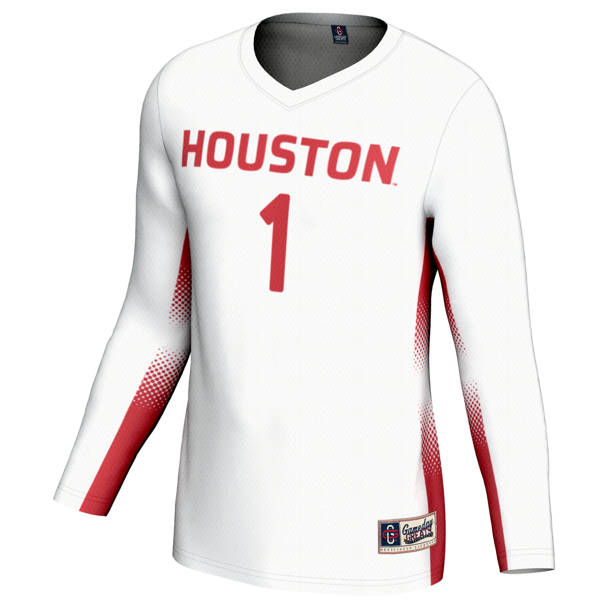 [NJP] Houston Cougars GameDay Greats Unisex Lightweight Volleyball Jersey - White