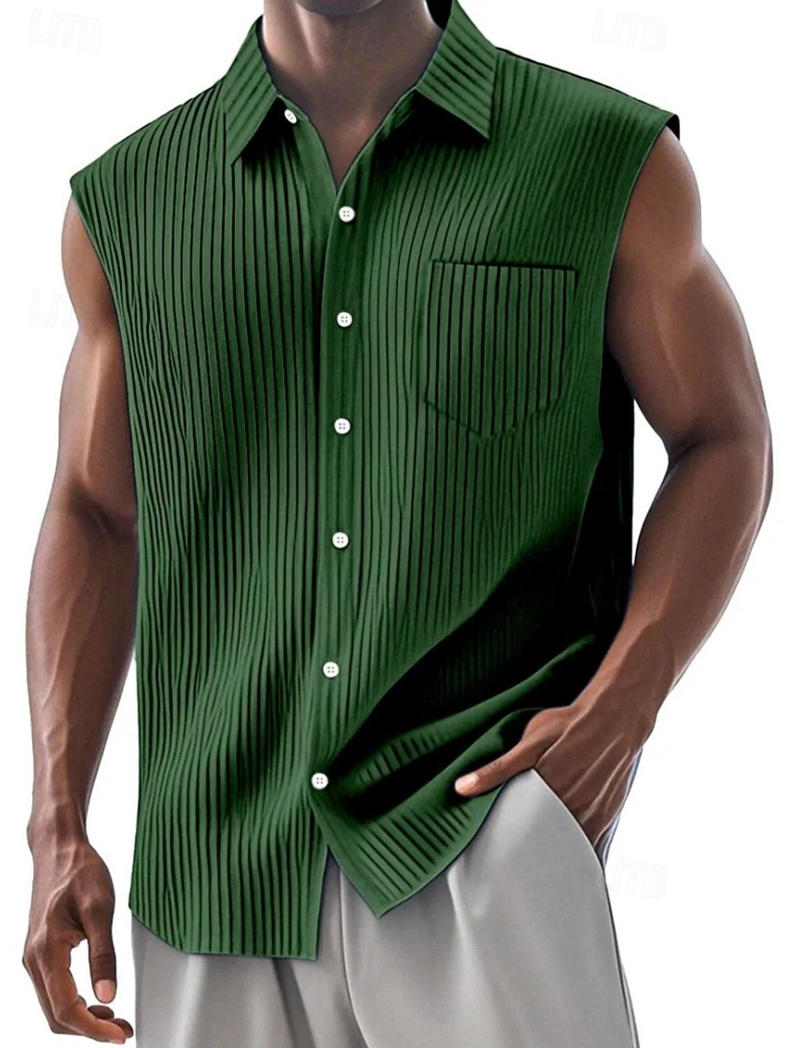 Men's Shirt Button Down Casual Corduroy Blue Black White Red Green