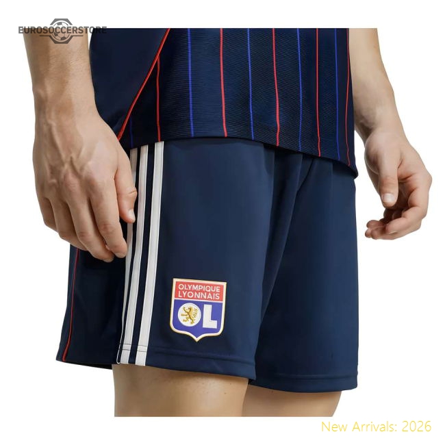 Fan-Favorite 2025-2026 Olympique Lyon Away Shorts (Night Indigo)