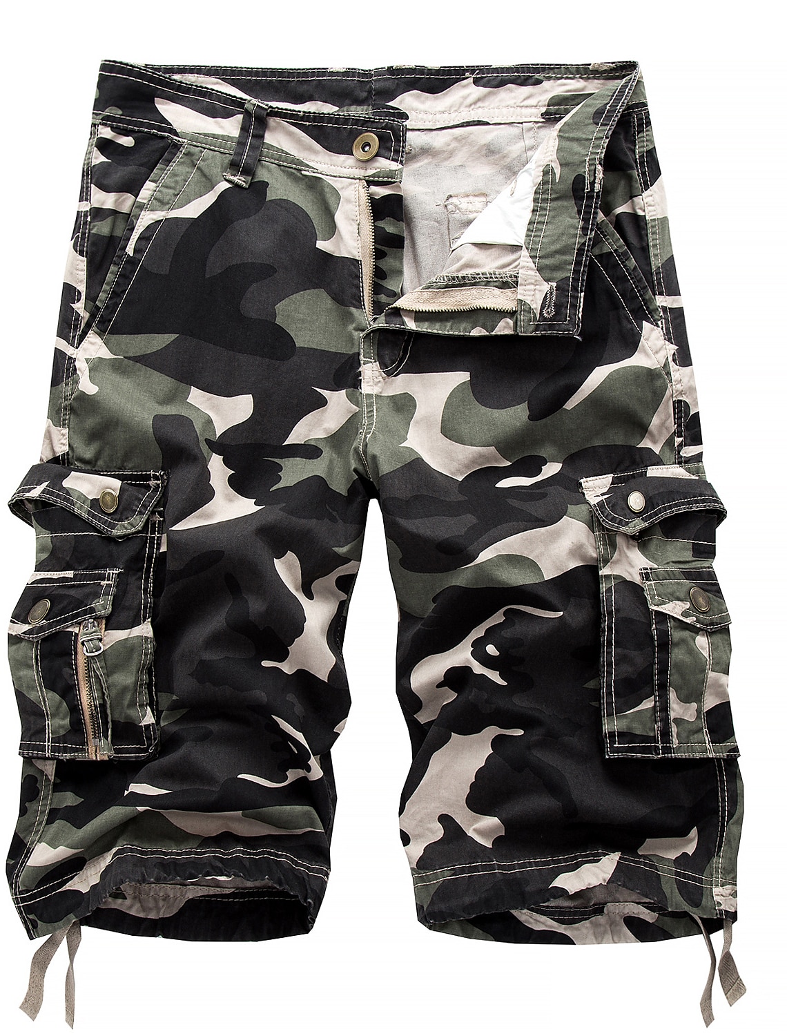 Men's Cargo Shorts Camo Shorts Hiking Shorts Multi Pocket Multiple Pockets Straight Leg Camouflage Breathable Outdoor Knee Length Casual Daily Streetwear Stylish Camouflage Red Yellow camouflage
