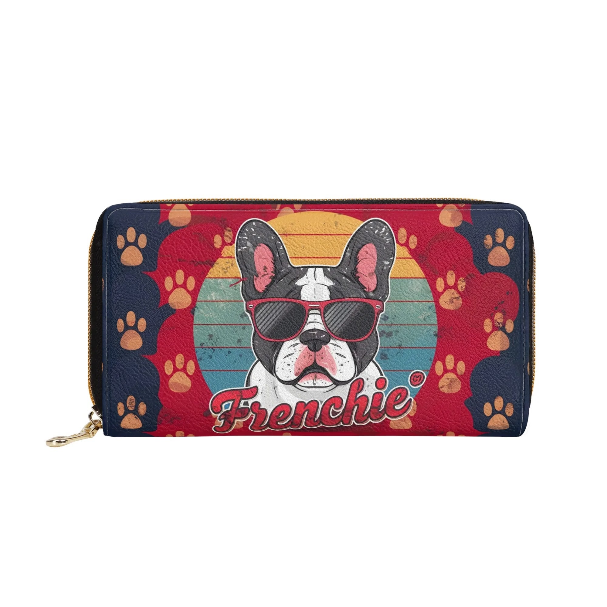 French Bulldog Willow Leather Zipper Wallet Durable Dog Item