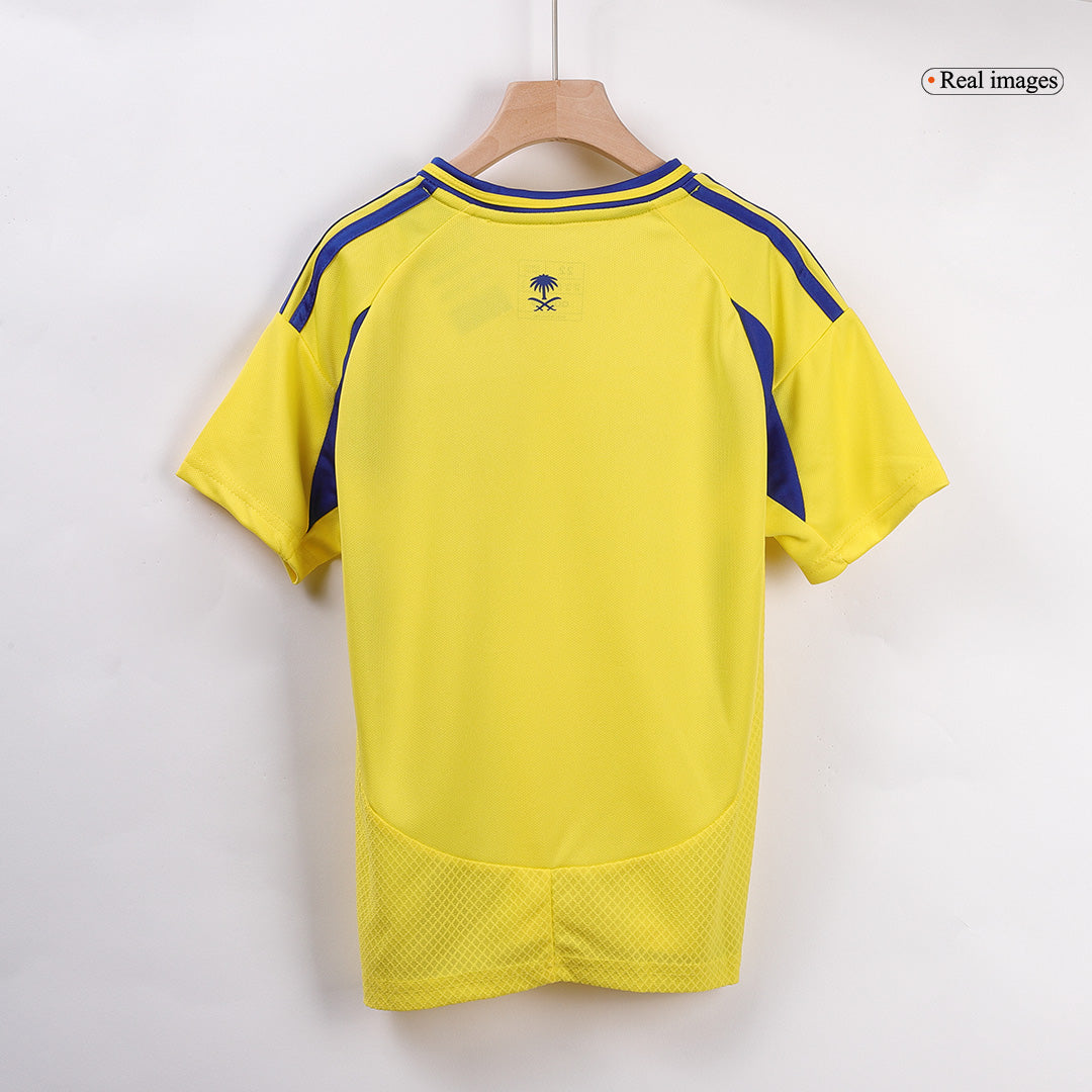 Kid's RONALDO #7 Al Nassr Home Soccer Jersey Kit(Jersey+Shorts+Socks)