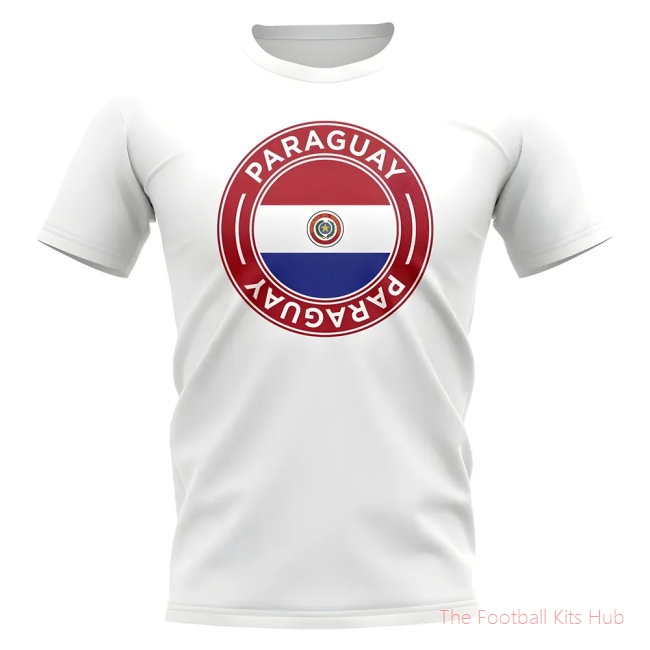 Paraguay Football Badge T-Shirt (White)