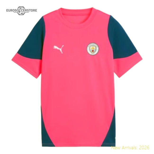 2025-2026 Man City Training Kit Fluro Premium Pink - Kids