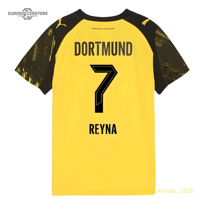 Top-grade 2025-2026 Borussia Dortmund Home Shirt (kids) (reyna 7)