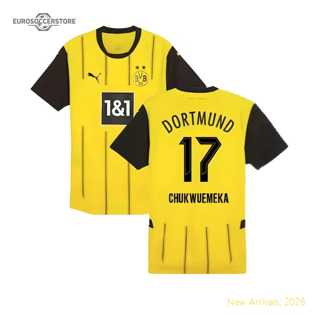 Performance 2024-2025 Borussia Dortmund Authentic Home Shirt (Chukwuemeka