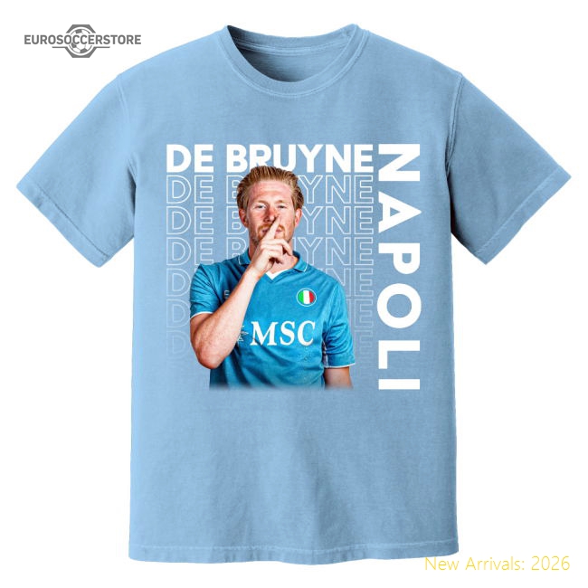 Match-Day Official Kevin De Bruyne Napoli T-Shirt (Sky)
