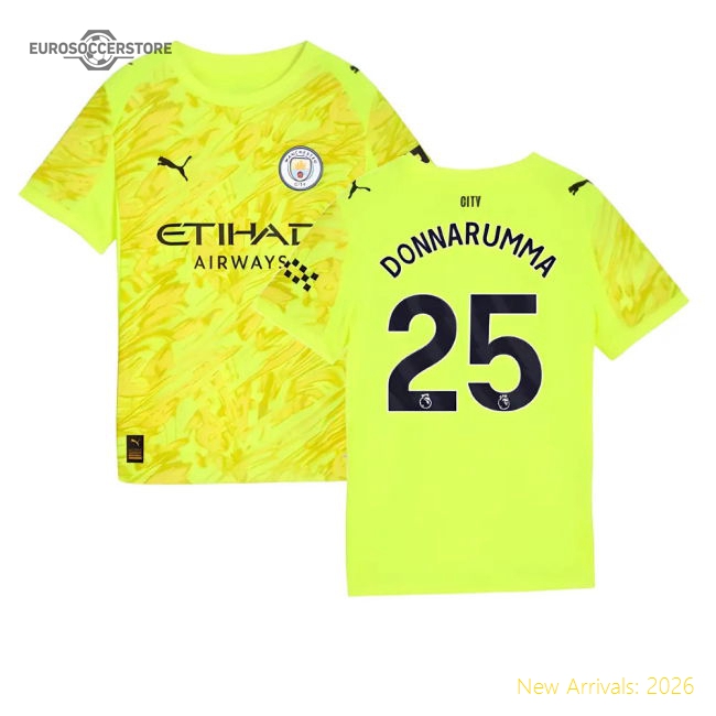 Official 2025-2026 Man City Goalkeeper Third Shirt (yellow) - Kids