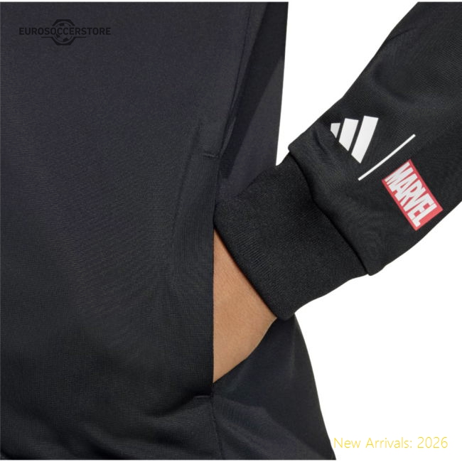 Professional-Grade 2025-2026 Real Madrid Marvel Track Top (Black) -