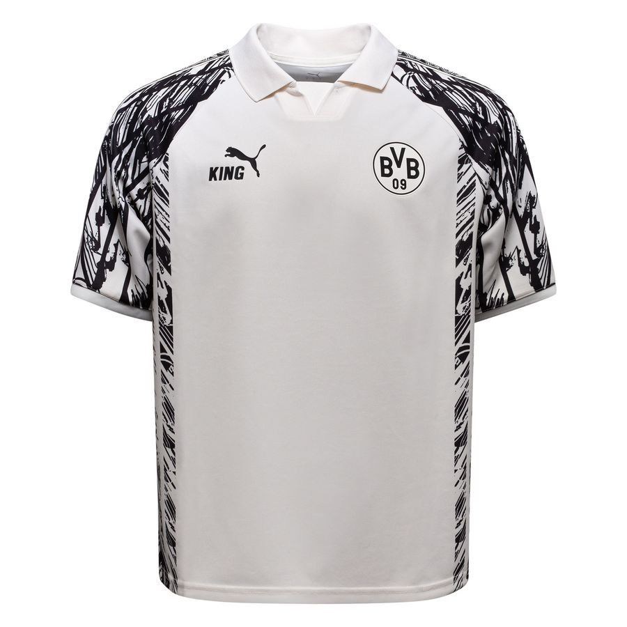 Dortmund Football Shirt King Retro - Warm White/PUMA Black