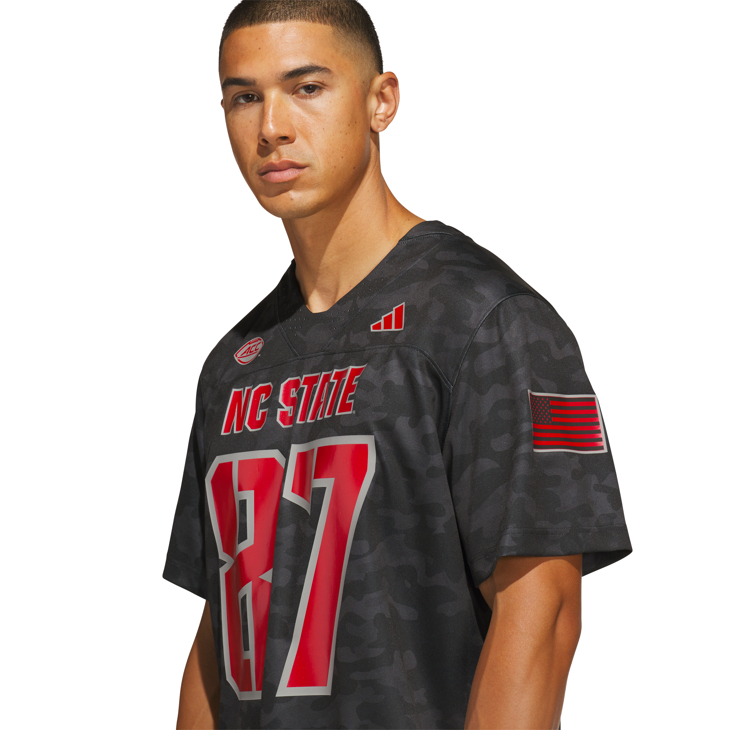#87 NC State Wolfpack adidas Honor & Support Premier Strategy Jersey - Black