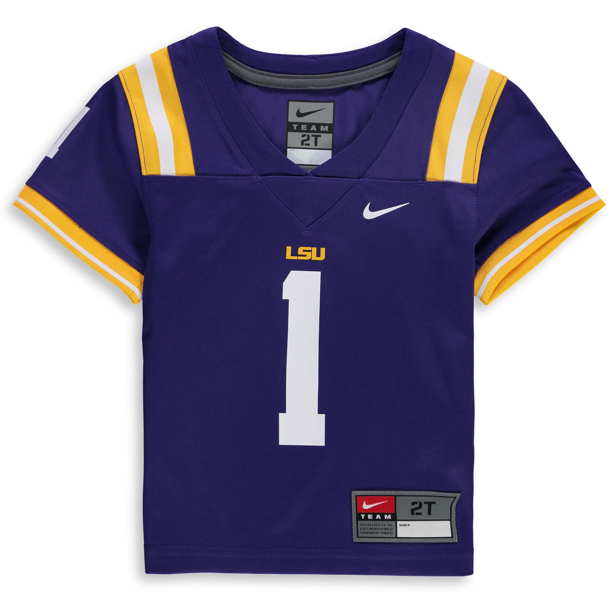 Toddler #1 Purple LSU Tigers Team Football Jersey