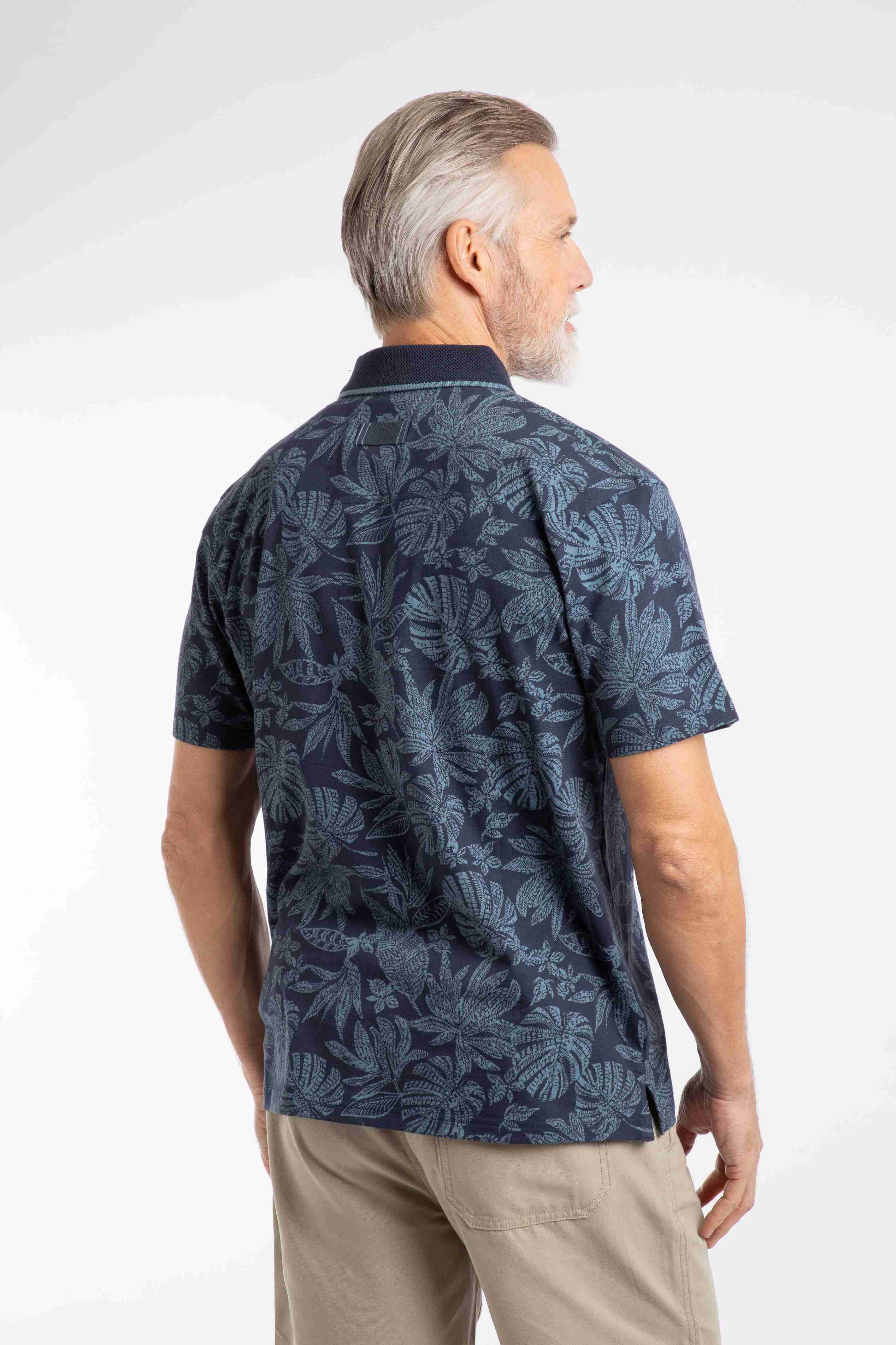Sarat Printed Polo Shirt Blue Mirage
