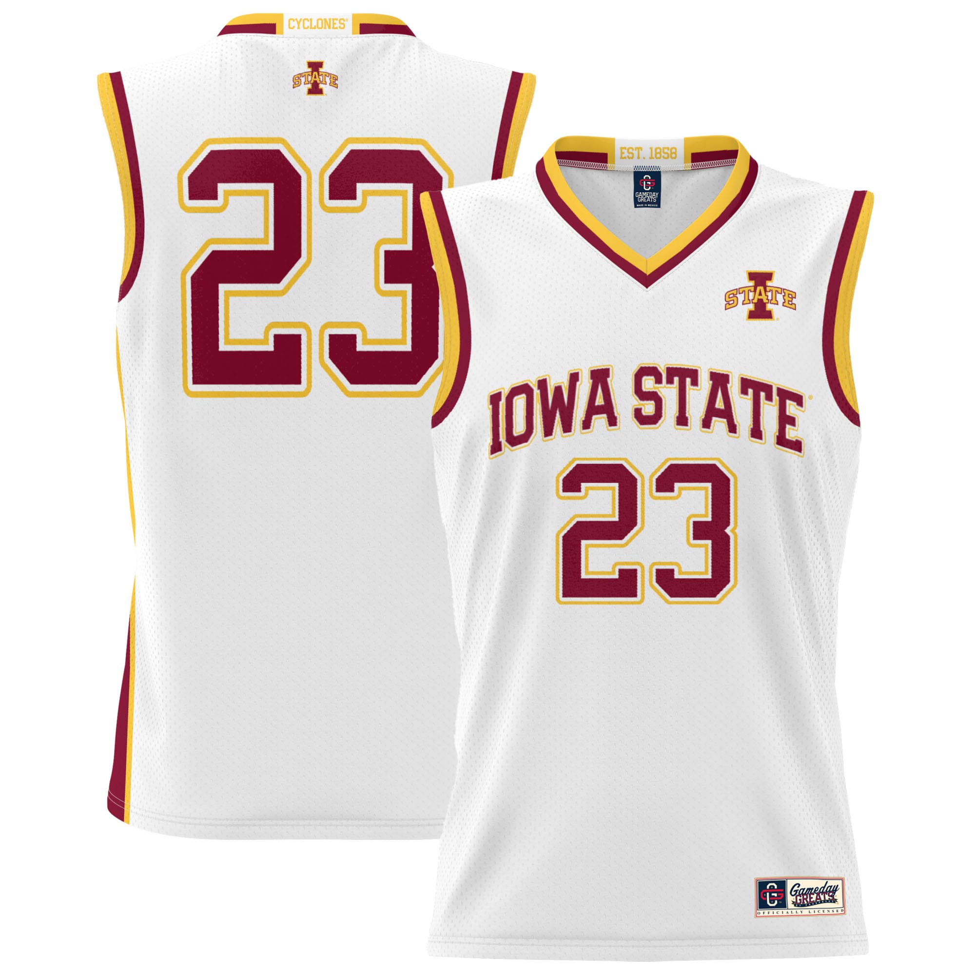 [DDG] Iowa State Cyclones GameDay Greats Unisex Lightweight Basketball Jersey - White