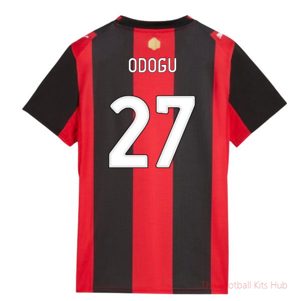AC Milan 2026-2027 Home Shirt Odogu #27 Season Kit Soccer Jersey