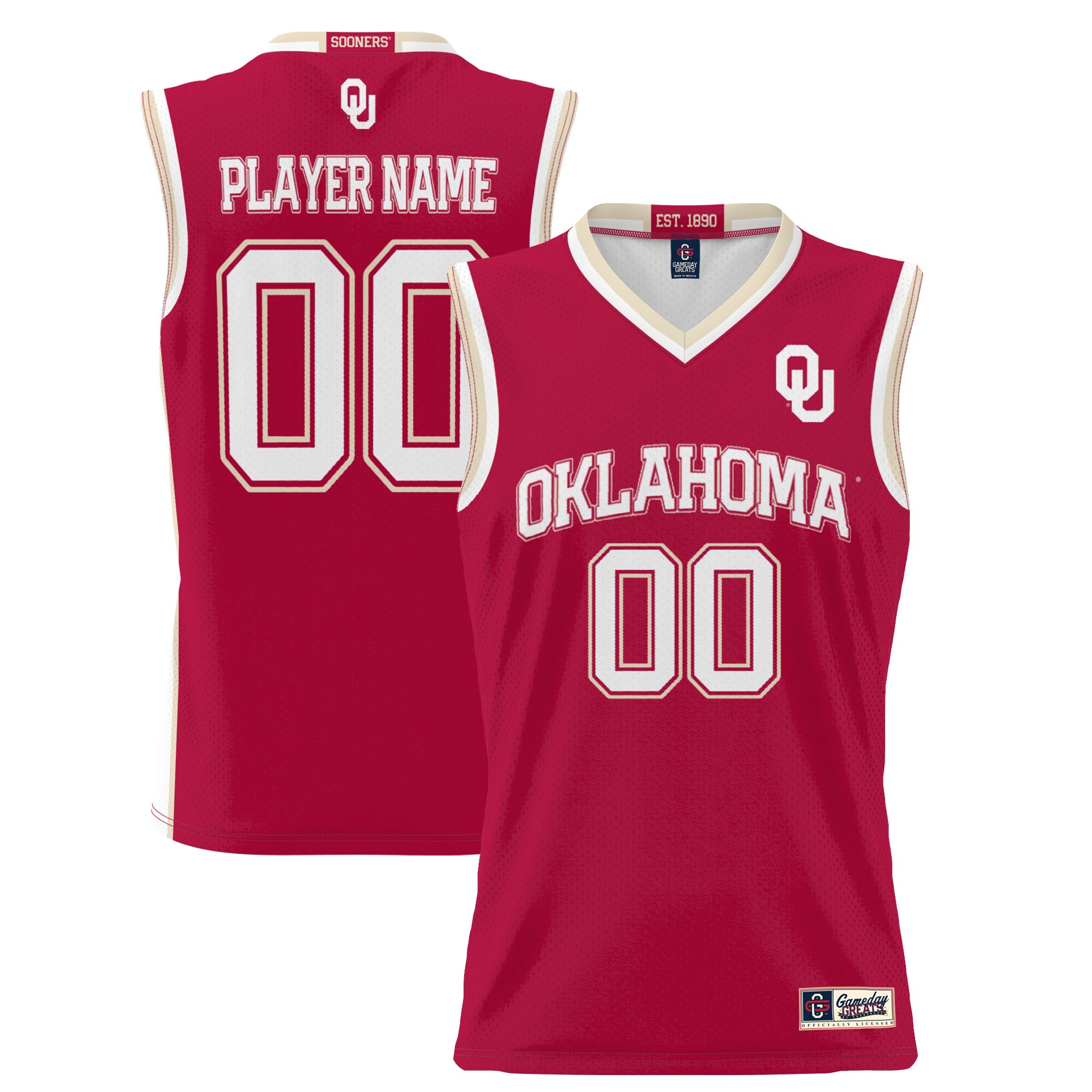 [DDG] Oklahoma Sooners GameDay Greats Youth NIL Pick-A-Player Lightweight Women's Basketball Jersey - Crimson