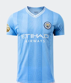 [FSOUK] 23/24 Manchester City Sky Blue Home Erling Haaland #9 Premier League Defending Champion Jersey