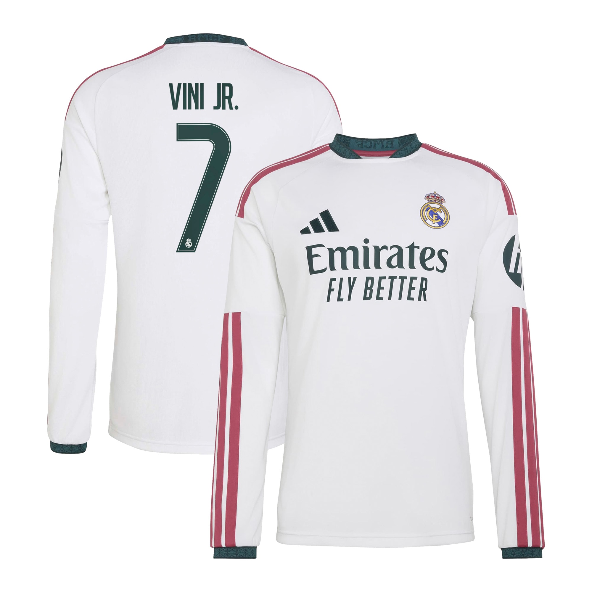 [SJH] Women's Vini Jr. Real Madrid 2026/27 Home Replica Long Sleeve Jersey - White