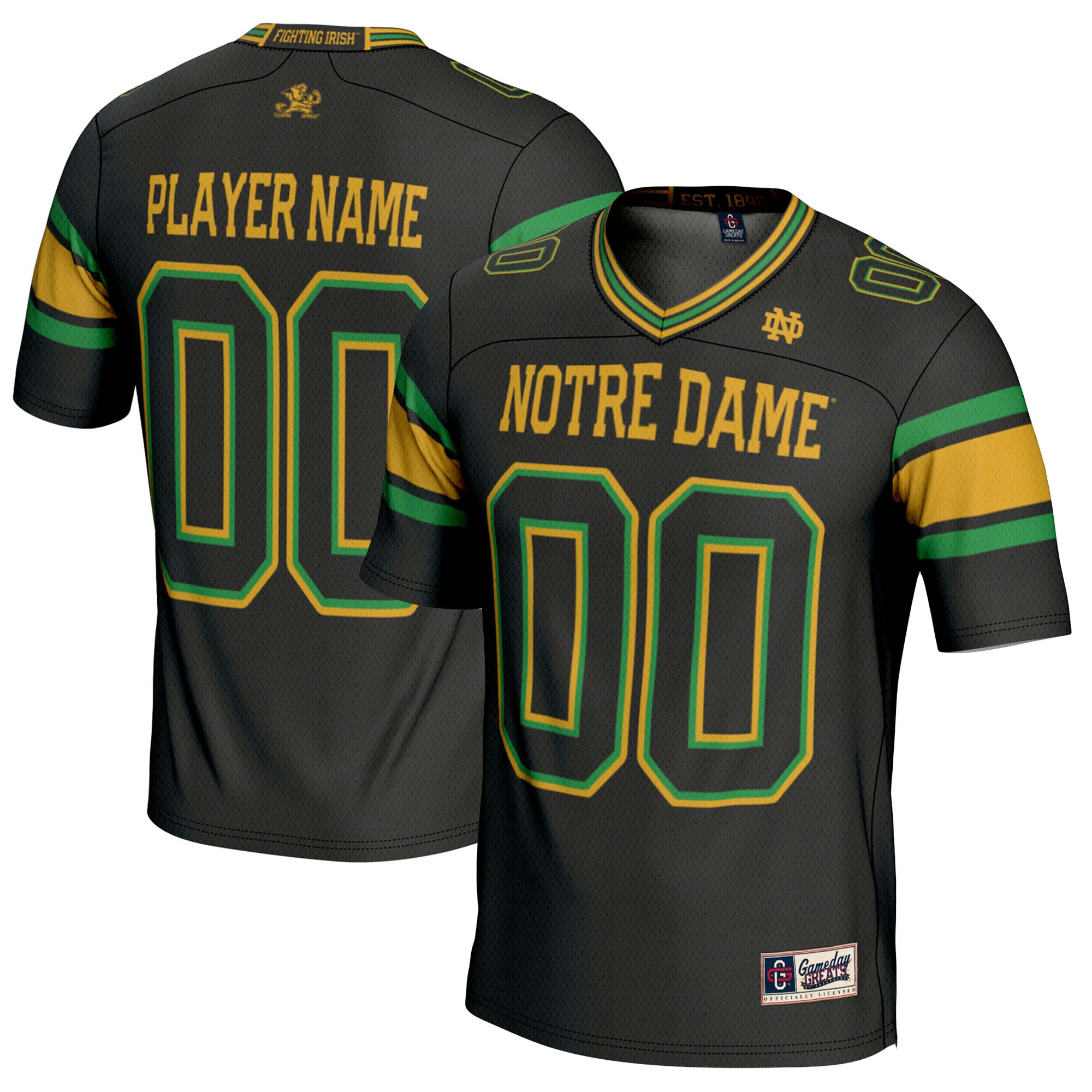[NJP] Notre Dame Fighting Irish GameDay Greats Youth NIL Pick-A-Player Football Jersey - Black