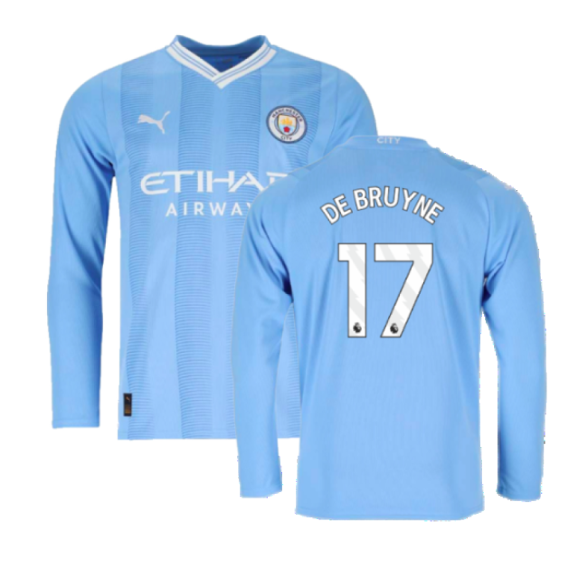 Official Football Man City Long Sleeve Home Shirt De Bruyne #17 Pr...