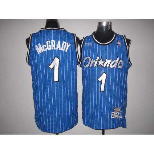 Mitchell And Ness Orlando Magic #1 Tracy Mcgrady Stitched Blue Throwback NBA Jersey Mens