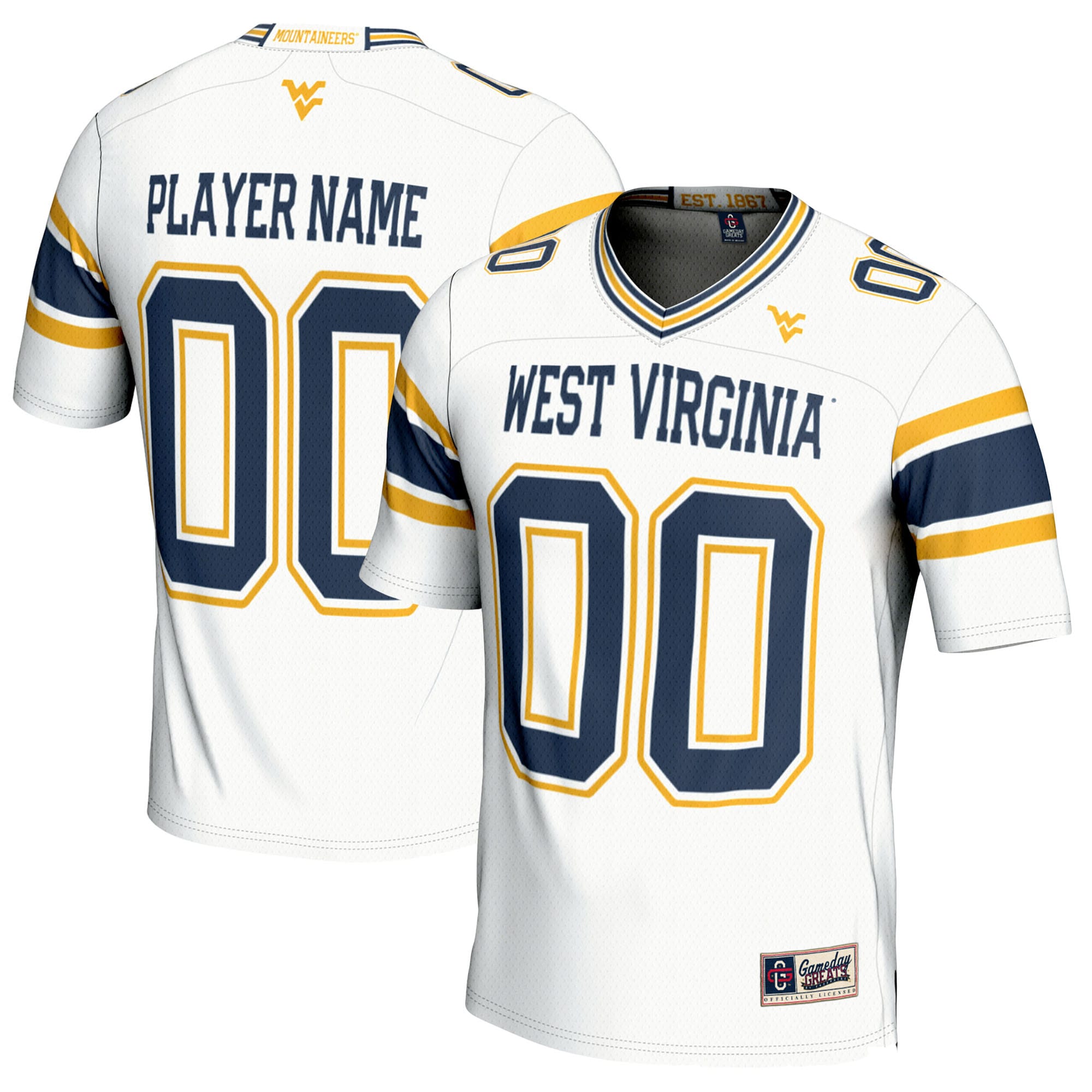 [NJP] West Virginia Mountaineers GameDay Greats NIL Pick-A-Player Football Jersey - White
