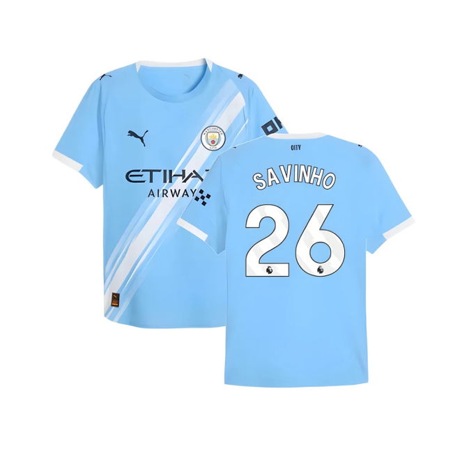 Man City 2025-20 Home Football Kit Savinho 26 M S