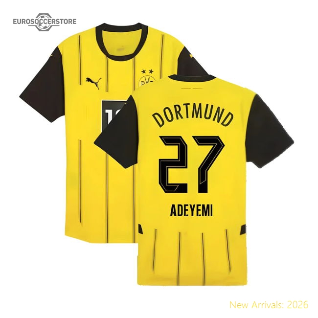 Authentic 2024-2025 Borussia Dortmund Authentic Home Shirt (Adeyemi
