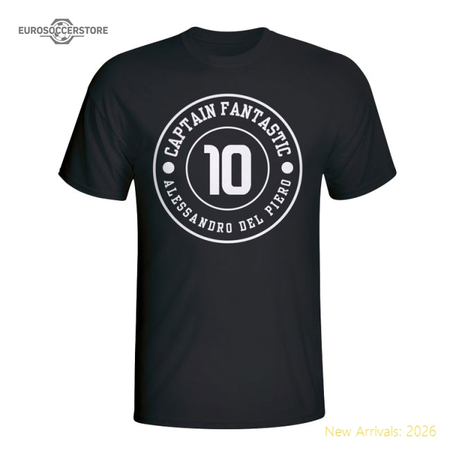Authentic Del Piero Juventus Captain Fantastic T-Shirt (Black)