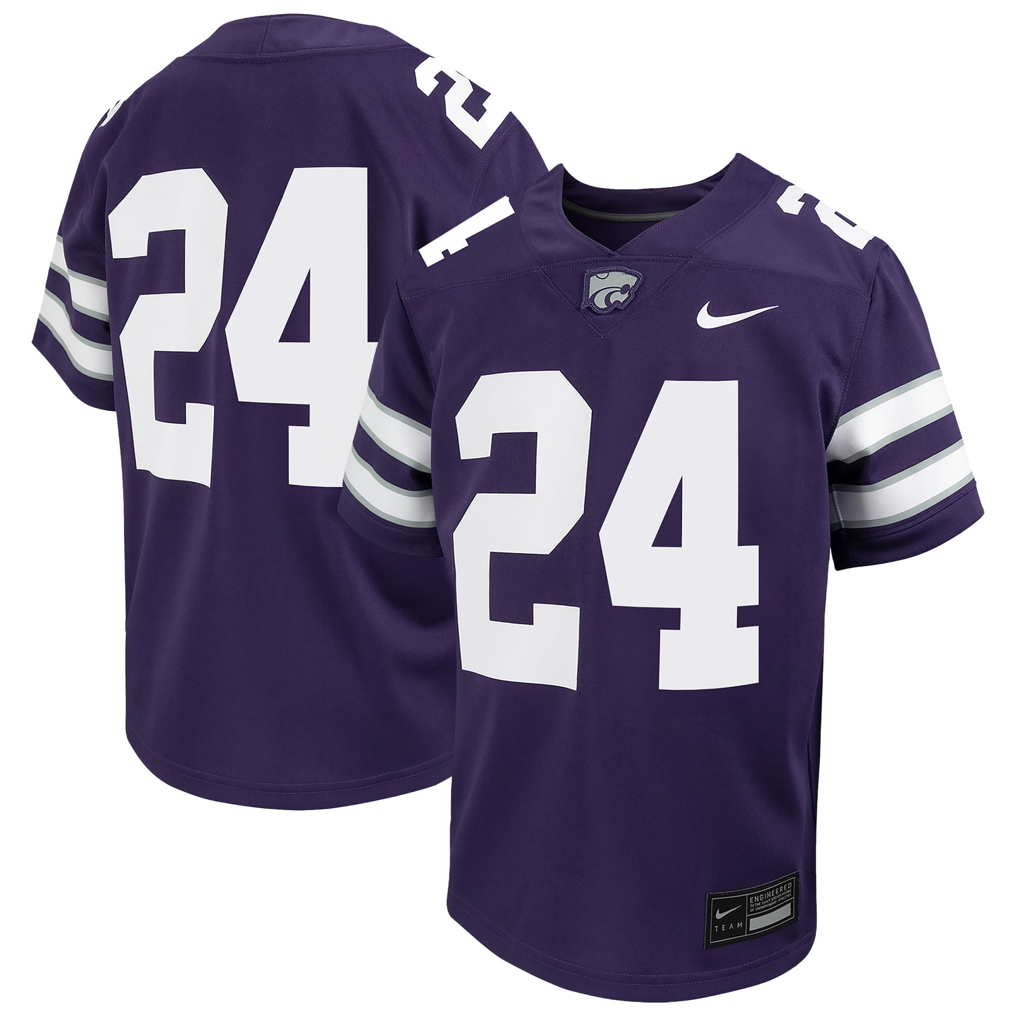 Youth #24 Purple Kansas State Wildcats Football Jersey