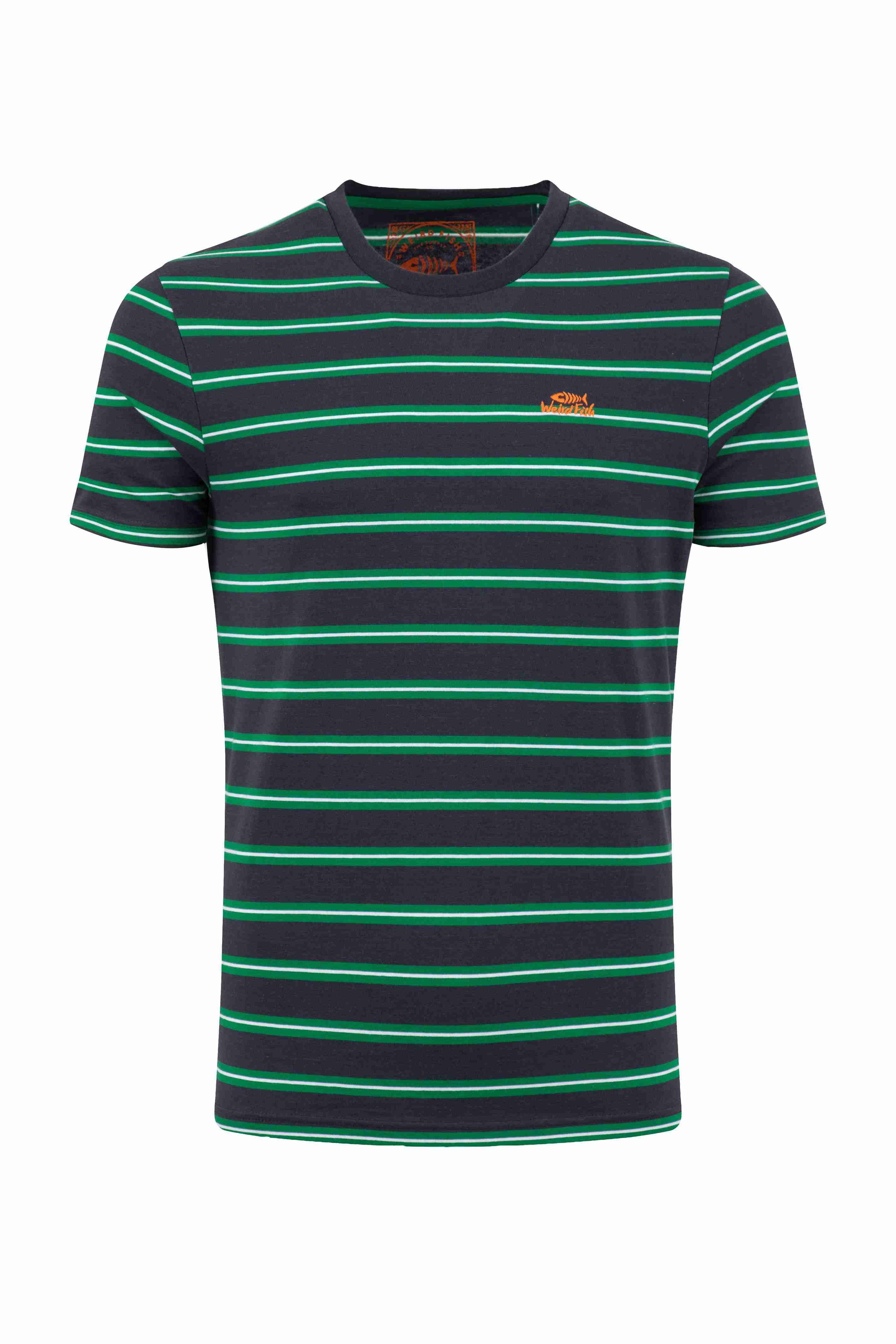 Finn Striped Branded T-Shirt Heritage Green