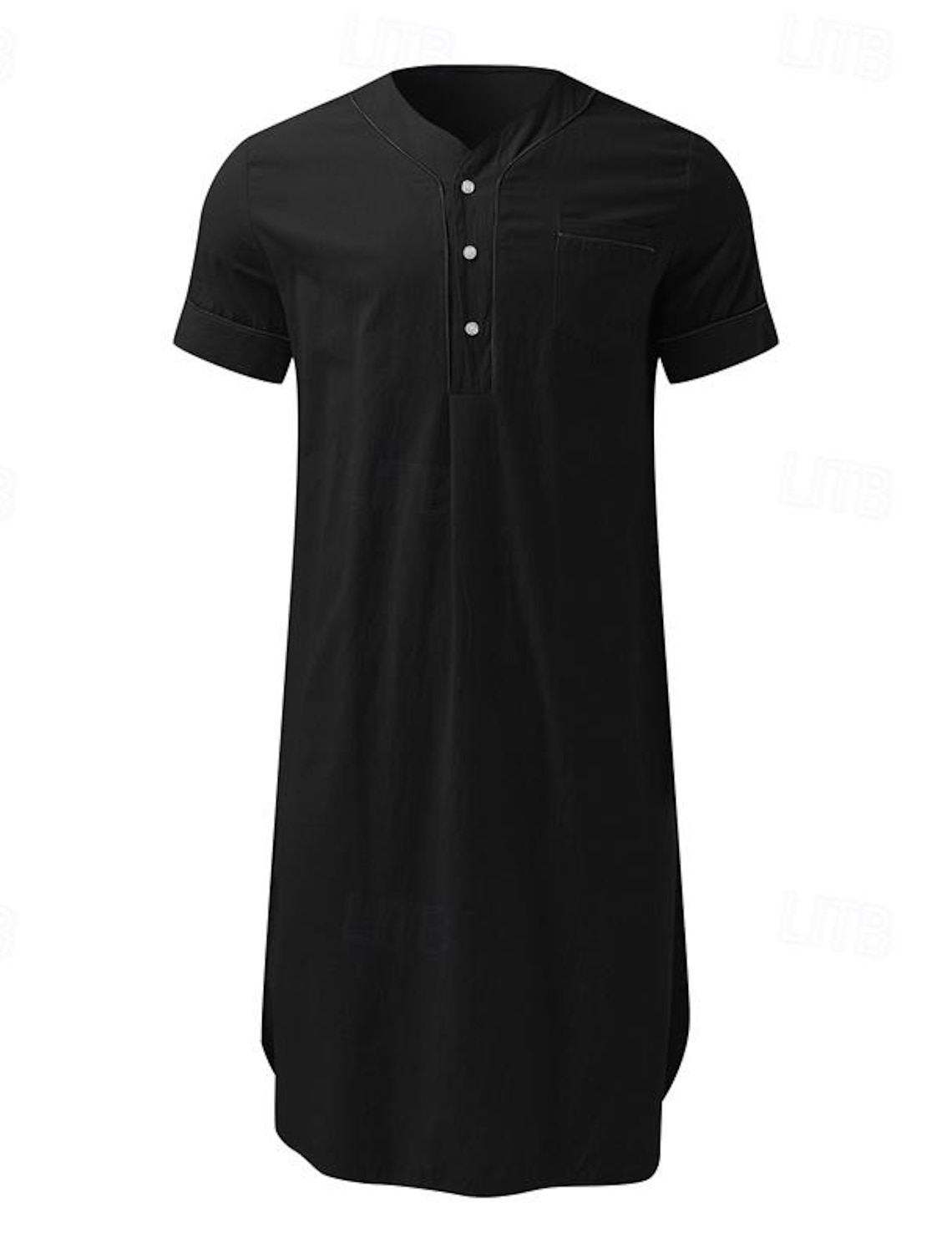 Men's Loungewear Nightgown Nightshirt Pure Color Stylish Comfort