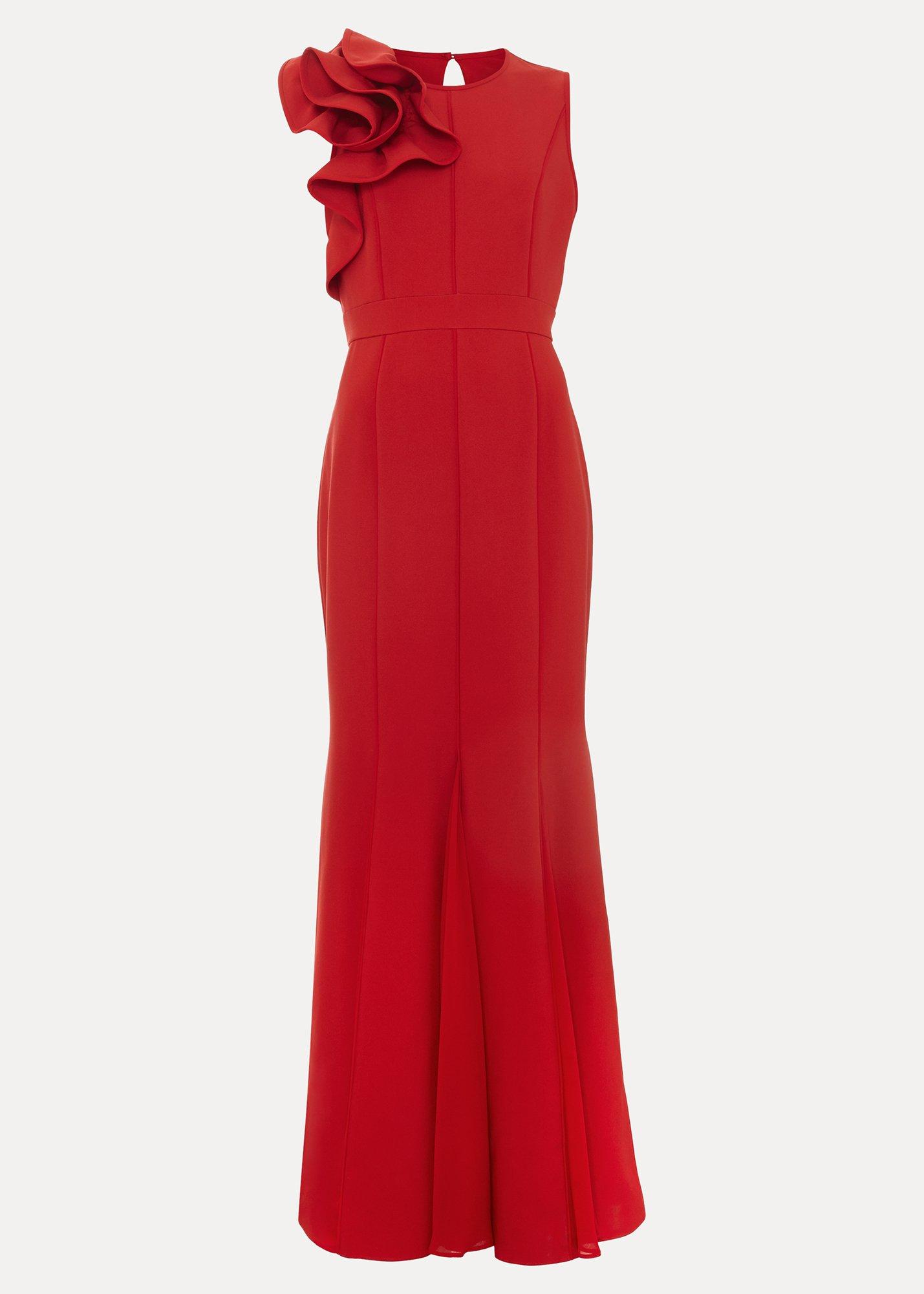 Petite Tyra Ruffle Shoulder Maxi Dress