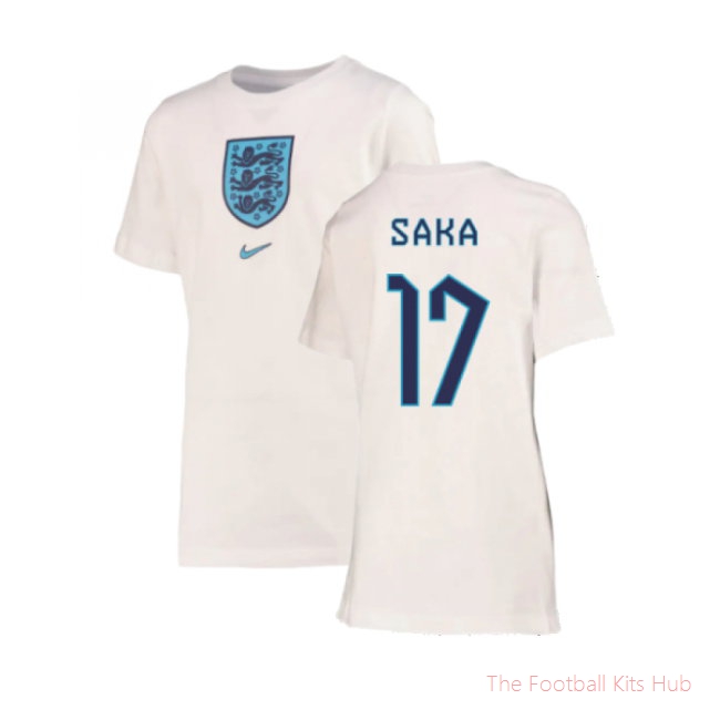 2022-2023 England Crest Tee (White) - Kids (Saka 17)