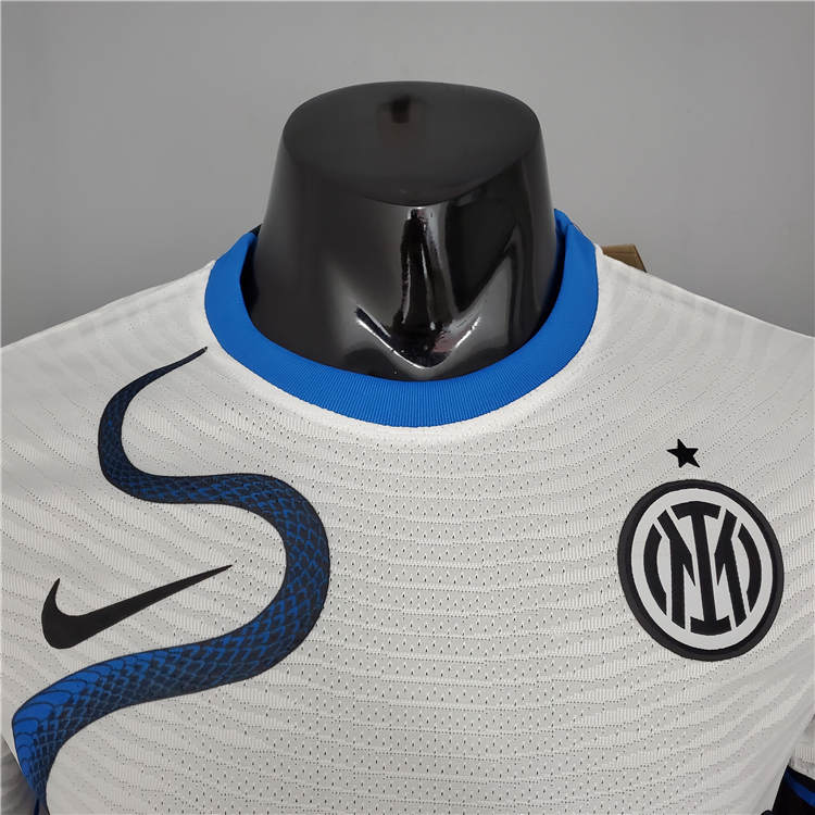 Breathable Inter Milan 21-22 Away White Snake Soccer Jersey Football