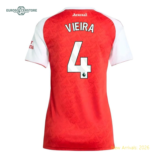 Refined Arsenal Womens Vieira Jersey 2025-2026 Stretchy
