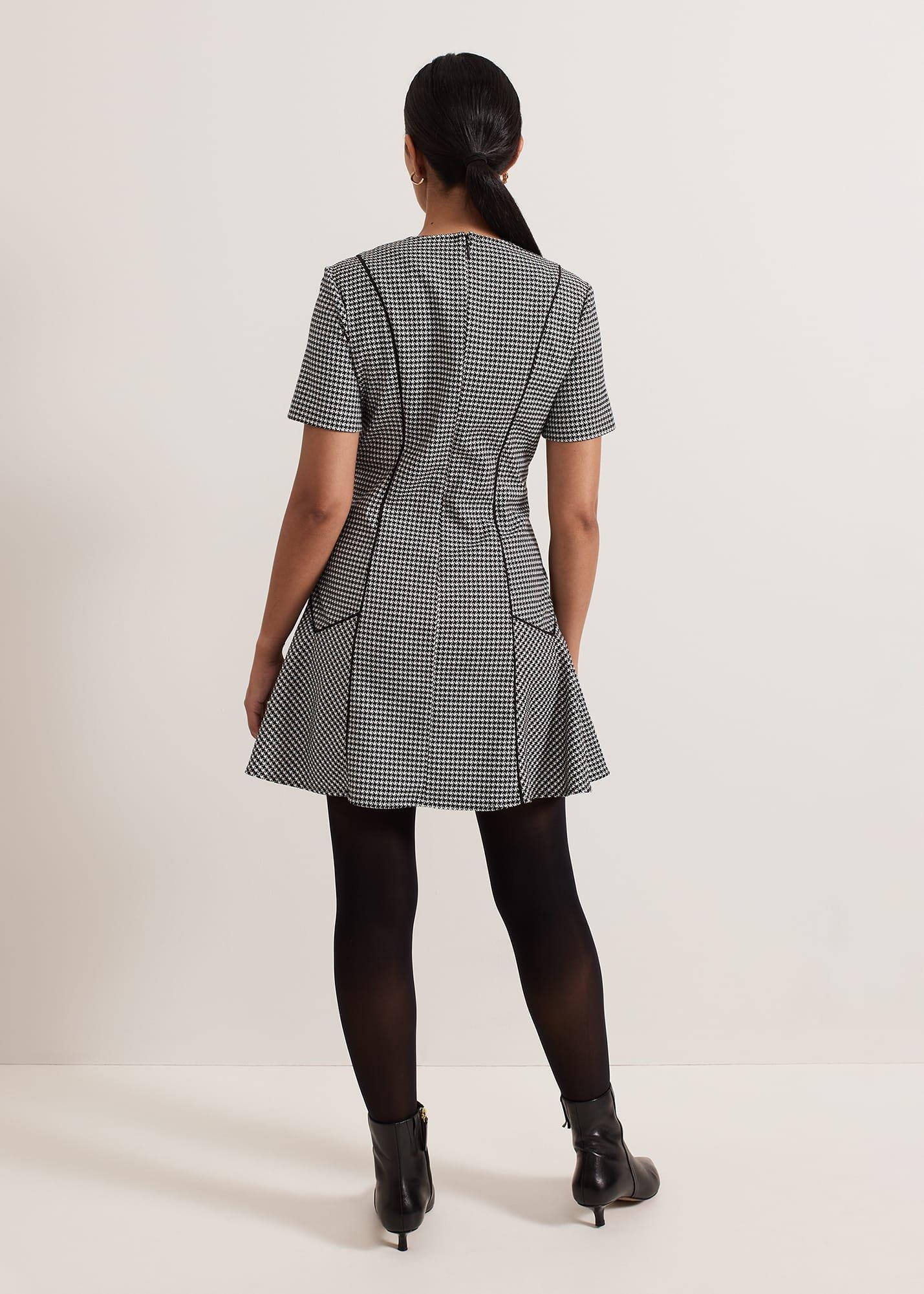 Petite Viola Houndstooth Mini Dress
