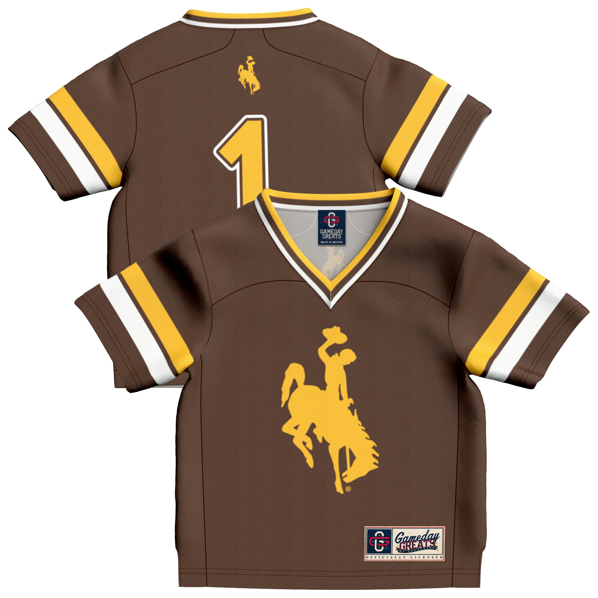 #1 Wyoming Cowboys GameDay Greats Infant Lightweight Collegiate Football Fashion 2026/2027 Football Jersey - Brown