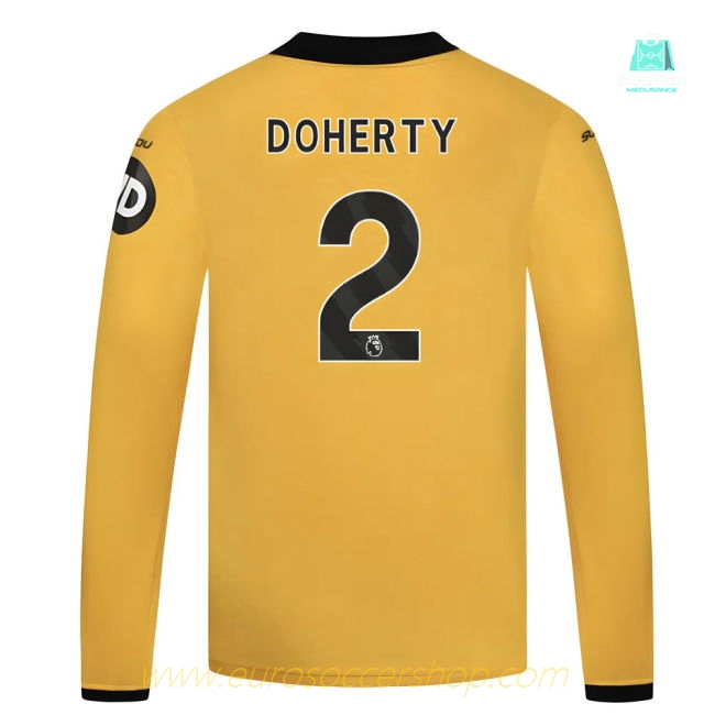 2025-2026 Wolves Long Sleeve Home Shirt - Kids (Doherty 2)
